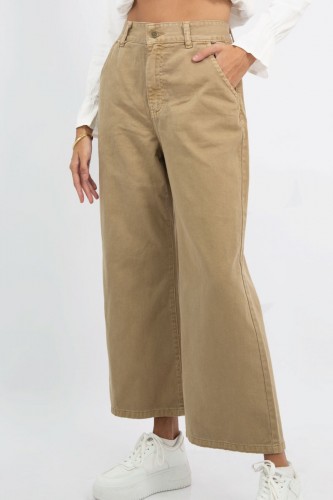 PANTALON WIDE LEG TURITA BEIGE OSCURO